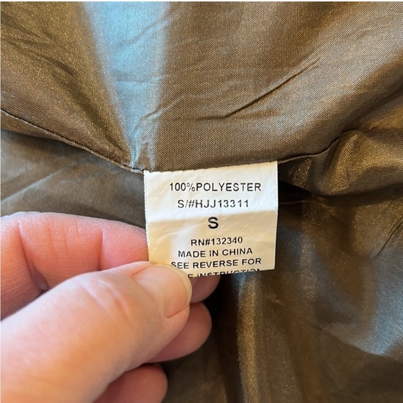 Olive green faux suede women's lined jacket with Aztec design size S - Picture 8 of 9